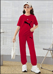 Leopard Printed Matching Set - T-Shirt and Pants