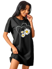 Flower Heart Printed Long Shirt