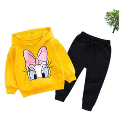 Yellow Duckling Printed Kids Hoodie Set