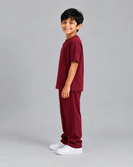 Drop Shoulder Co-Ord Set - Maroon