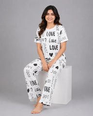 White Pure Love Pajama Set