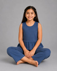 Plain Bloom Sando Set - Navy Blue