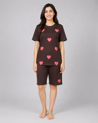 Cocoa Hearts Women Short Set
