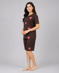 Cocoa Hearts Women Short Set