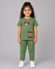 Kids Matching Set | Polo - Olive Green