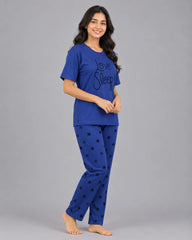 Love Sleep Woman Pajama Set - Blue