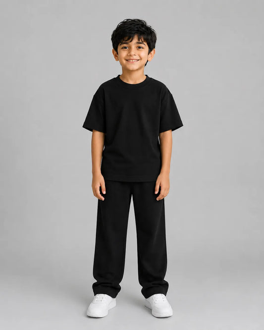 Drop Shoulder Co-Ord Set - Black