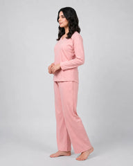 Women V Neck Lounge Wear - Baby Pink