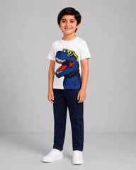Cool Dino Pajama Set - Navy Blue
