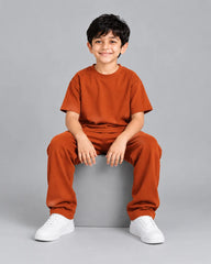Drop Shoulder Co-Ord Set - Orange