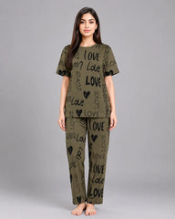 Moss Green Pure Love Pajama Set