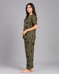 Moss Green Pure Love Pajama Set