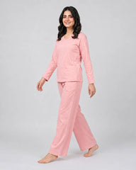 Women V Neck Lounge Wear - Baby Pink