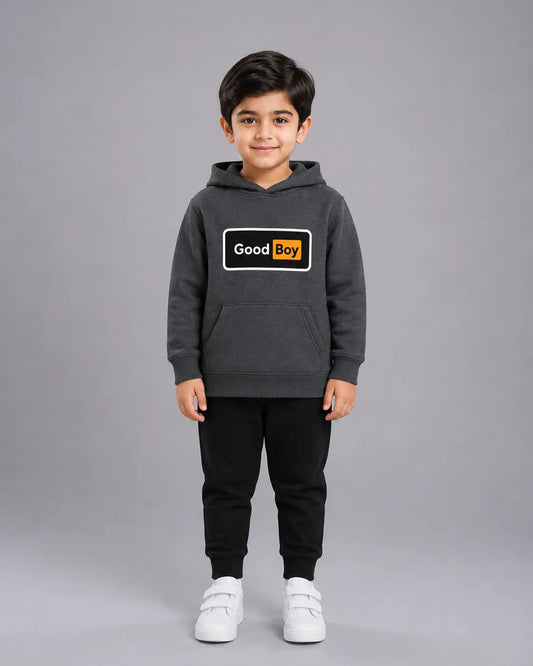 Kids Winter Hoodie Set | Good Boy Printed