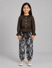 Nova Leaf Pajama Set - Dark Brown