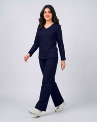 Women V-Neck Lounge Wear - Navy Blue
