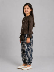 Nova Leaf Pajama Set - Dark Brown
