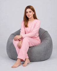 Women Round Neck Lounge Wear - Baby Pink