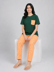 Palm Breeze Pajama Set – Dark Green