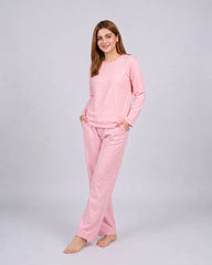 Women Round Neck Lounge Wear - Baby Pink