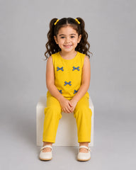 Yellow Bow Kids Sando Set