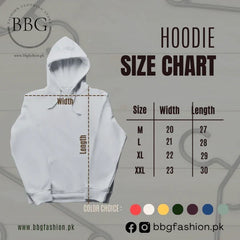 Sun Flower Printed Hoodie size chart - measurements guide