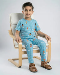 Kids Summer Pajama Set - Blue Ocean Breeze