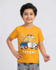 Yellow Police Car Pajama Set