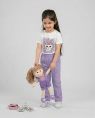 Bunny Blossom Tee & Lilac Pants Set – Girls Summer Outfit