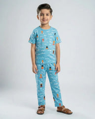 Kids Summer Pajama Set - Blue Ocean Breeze