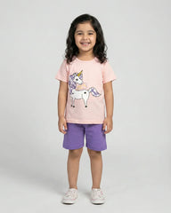 Pink Purple Unicorn Short Set