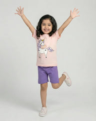 Pink Purple Unicorn Short Set