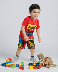 Make Today Great Red T-Shirt & Printed Shorts Set