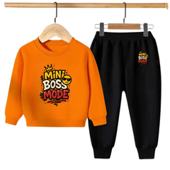 Kids Winter Sweat Shirt Set | Mini Boss Printed