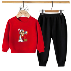 Kids Winter Sweat Shirt Set | Mario Printed