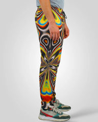Men Psychedelic Swirl Print Elastic Waist Trousers – Casual & Lounge Wear