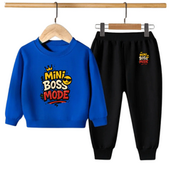 Kids Winter Sweat Shirt Set | Mini Boss Printed