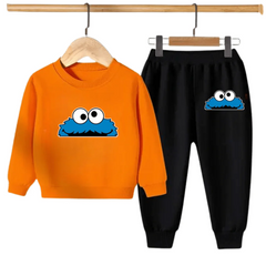Kids Winter Sweat Shirt Set | Blue Monster Printed