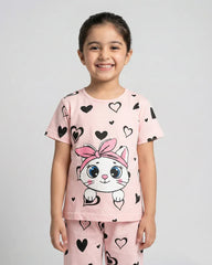 Pink Kitty Pajama Set