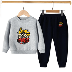 Kids Winter Sweat Shirt Set | Mini Boss Printed
