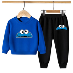 Kids Winter Sweat Shirt Set | Blue Monster Printed