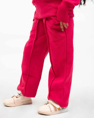 Girls Luxe Fleece Winter Co-Ord Set – Hot Pink