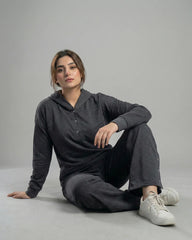 Winter Button Bottom Tracksuit | GREY