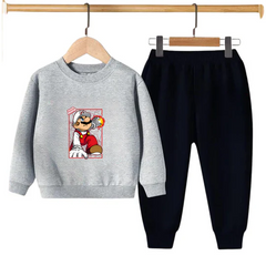 Kids Winter Sweat Shirt Set | Mario Printed