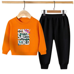 Kids Winter Sweat Shirt Set | Dinosaur World Printed