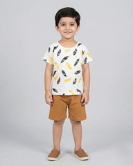 Brown Feather Short Set