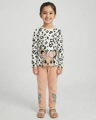 Girls Leopard Print Character Pajama Set