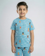 Kids Summer Pajama Set - Blue Ocean Breeze