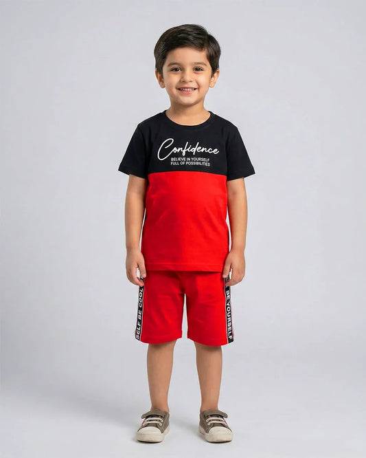 Red Confidence Short Set
