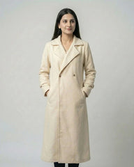Women’s Beige Long Fleece Winter Coat